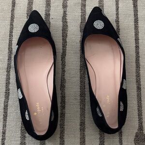 Kate Spade Black Loafers with Silver Accents